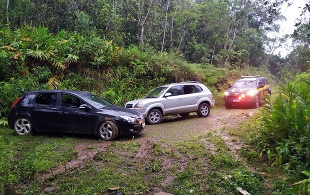 Garuva: PRF descobre esconderijo de carros roubados e recupera três veículos na BR-101