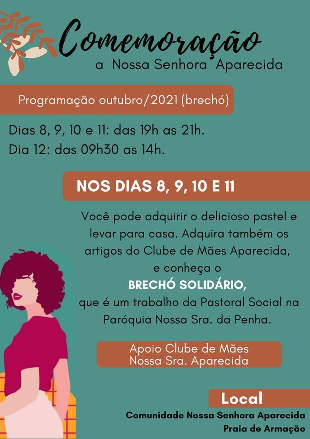 Penha: Pastoral Social da Paróquia Nossa Senhora da Penha promove Brechó Solidário na Comunidade de Nossa Senhora Aparecida, na praia de Armação