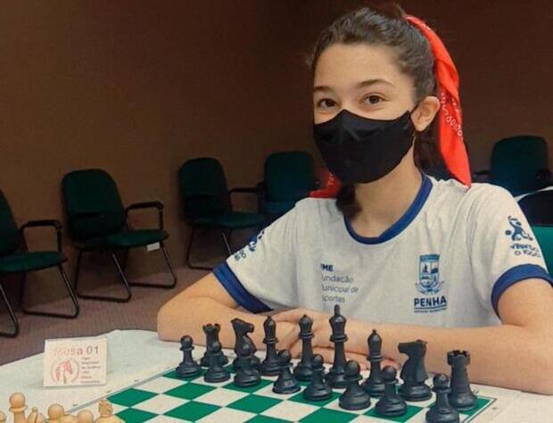É campeã: Enxadrista de Penha conquista o Brasileirão de Xadrez em Minas Gerais