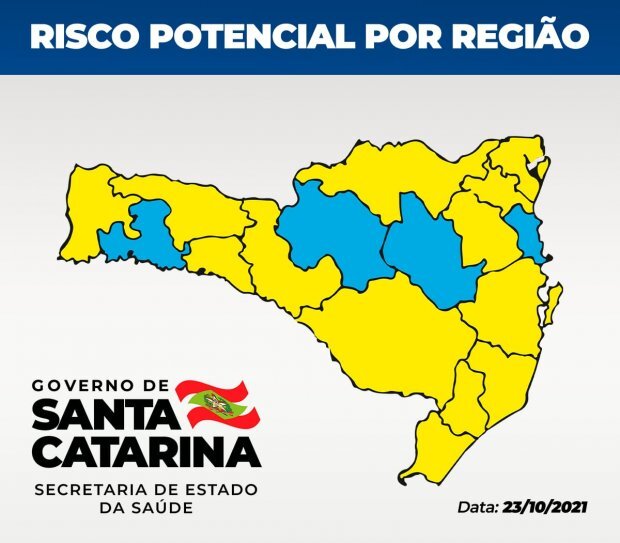Boletim Coronavírus: Matriz de Risco aponta 13 regiões no nível alto e quatro no moderado em SC