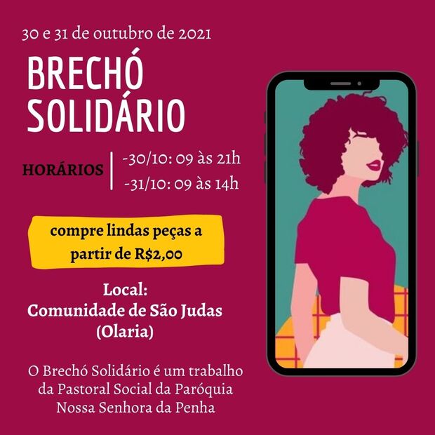 Penha: Pastoral Social da Paróquia Nossa Senhora da Penha promove no próximo final de semana “Brechó Solidário” na Comunidade de São Judas, na Olaria