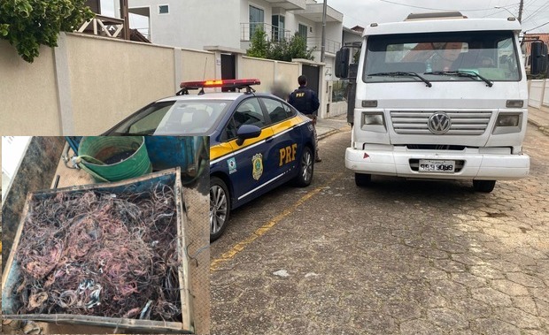 Barra Velha: Dupla é presa pela PRF por receptação de fios de cobre na BR-101