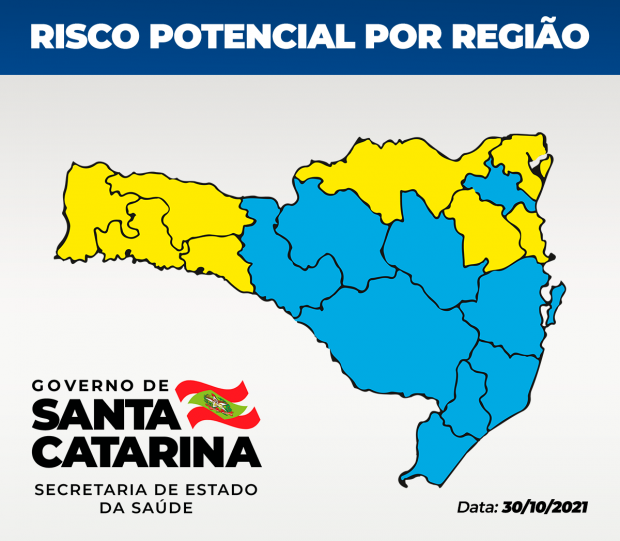Boletim Coronavírus: Matriz de Risco para Covid-19 em SC aponta nove regiões no nível moderado