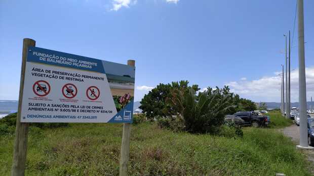 Na restinga: Vários veículos são flagrados estacionados em Área de Preservação Permanente na praia Norte de Balneário Piçarras