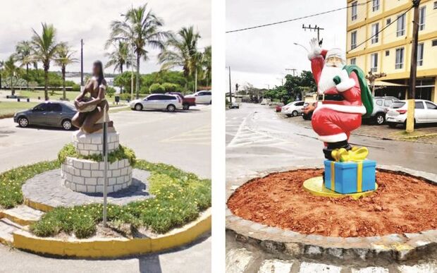 Barra Velha: Prefeitura troca obra histórica por Papai Noel de resina