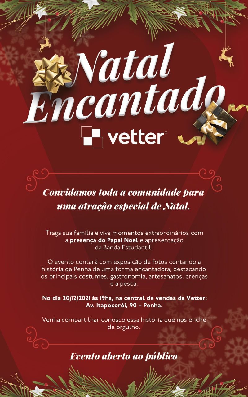 É Hoje!!! - Vetter Empreendimentos promove ação de Natal aberta ao público em Penha