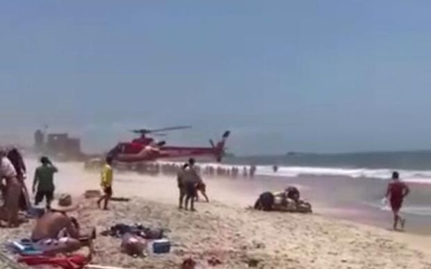 Afogamento: Banhista é resgatado por helicóptero dos bombeiros em Balneário Piçarras e levado para o hospital Marieta