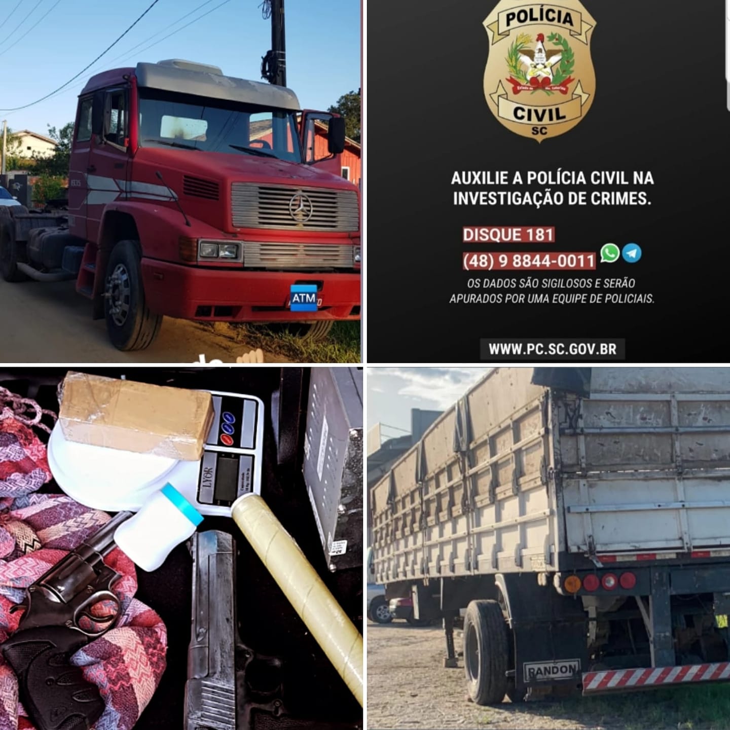Barra Velha: Trio de uma facção criminosa envolvida em roubo cargas é preso na Quinta dos Açorianos
