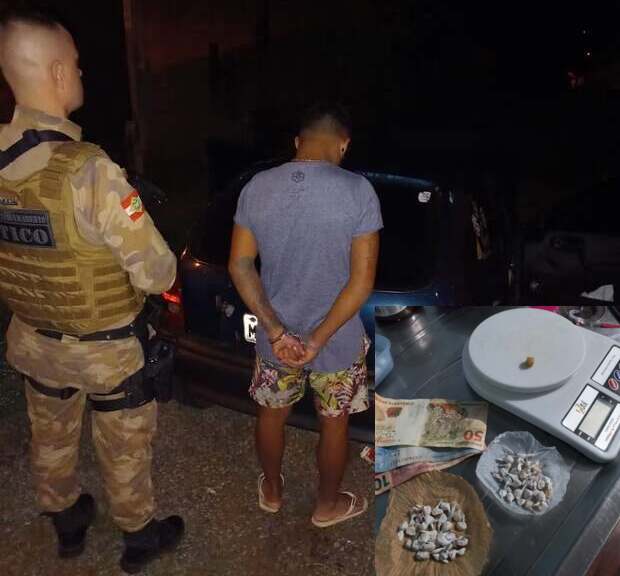Balneário Piçarras: Jovem é preso com mais de 60 pedras de crack no bairro Nossa Senhora da Conceição