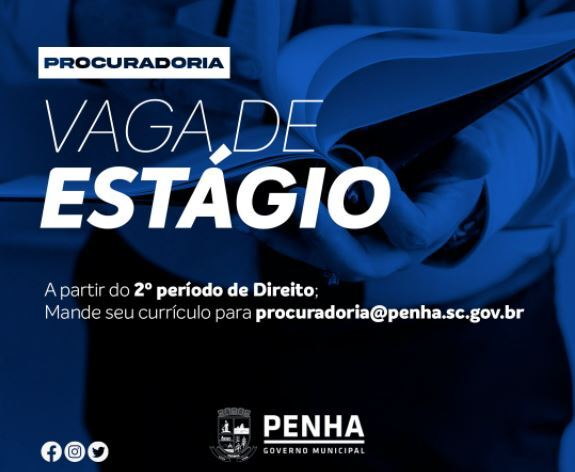 Penha: Procuradoria Geral tem vaga de estágio para estudante de Direito