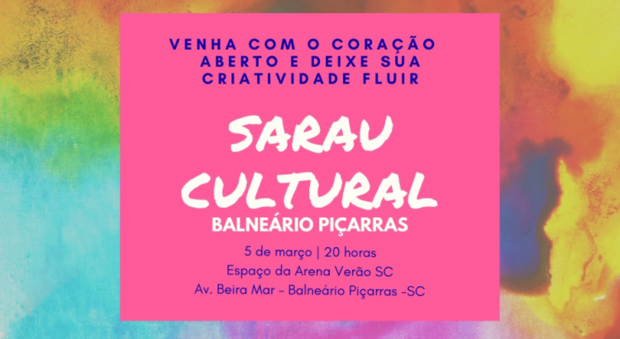Balneário Piçarras: Sarau Cultural acontece neste sábado na Beira-Mar