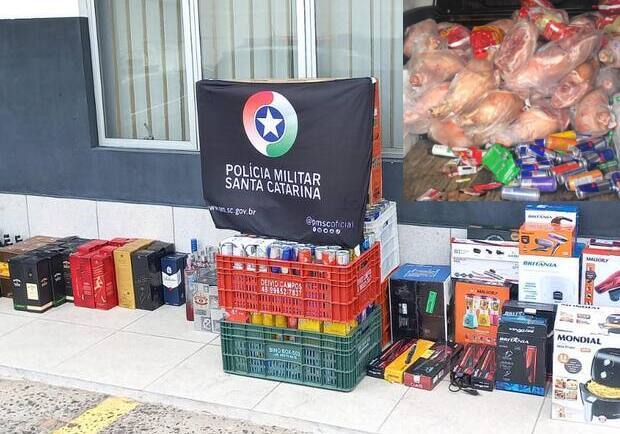 Churrasquinho com energético: Dois homens e uma mulher são presos no Porto Escalvado com carnes, bebidas e eletrodomésticos furtados em Itapema