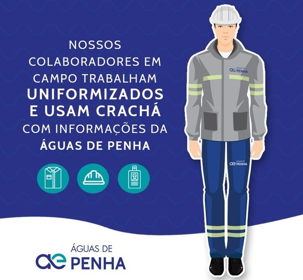 Águas de Penha orienta população a reconhecer um funcionário da companhia