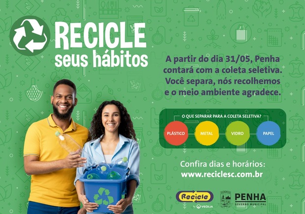 Penha - Prefeitura e Recicle lançam hoje a coleta seletiva