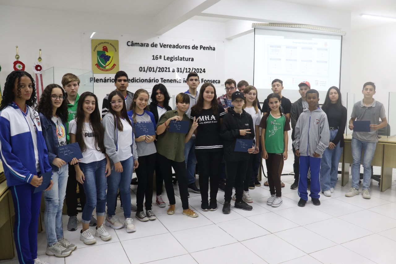 Penha – Vereadores Mirins são diplomados no Plenário Expedicionário Tenente Milton Fonseca