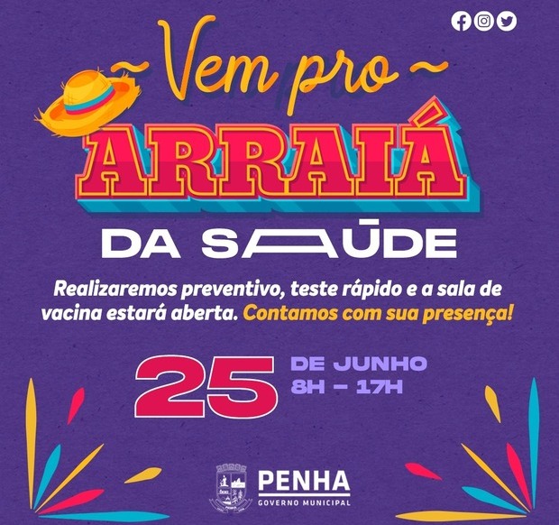 Penha - Unidades de Saúde estarão abertas neste sábado para o “Arraiá da Saúde”