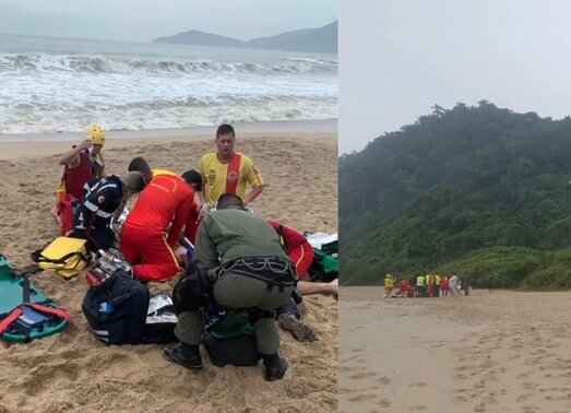 Na Praia do Buraco – Dupla cai de parapente no mar e quase morre de frio