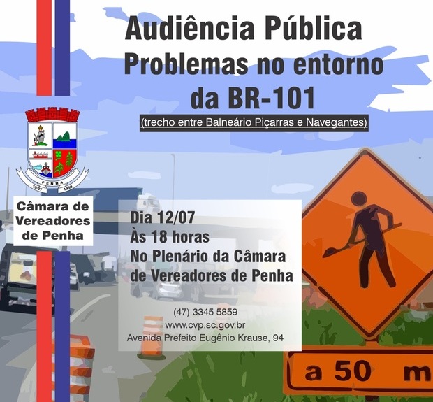 Penha - Audiência pública na Câmara de Vereadores vai discutir problemas no entorno da BR-101