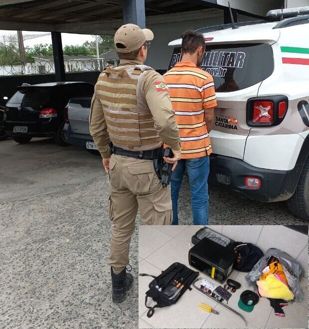 É Hepta – Homem é preso em flagrante por furto a residência no bairro Itacolomi, em Balneário Piçarras