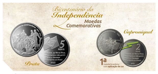 Para Coleção – Banco Central lança moeda colorida para celebrar bicentenário da Independência