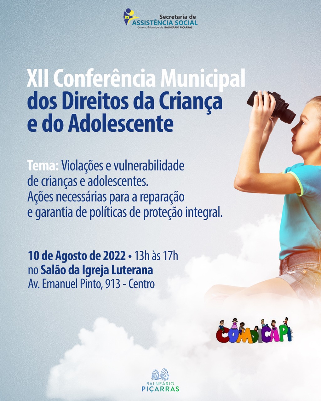 Balneário Piçarras promove XII Conferência Municipal dos Direitos da Criança e do Adolescente