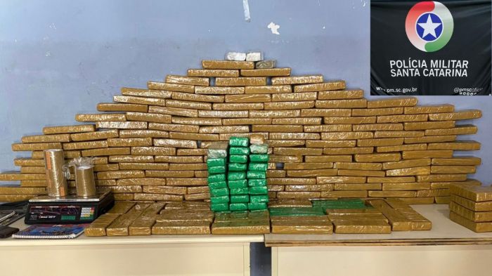 Na BR-101 – Polícia Militar apreende 156 quilos de maconha em Porto Belo
