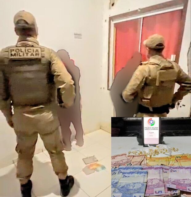 Penha – Casal é preso por tráfico de drogas no bairro praia de Armação