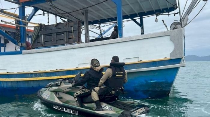 Itajaí - Polícia ambiental apreende uma tonelada e meia de camarão-rosa pescado ilegalmente