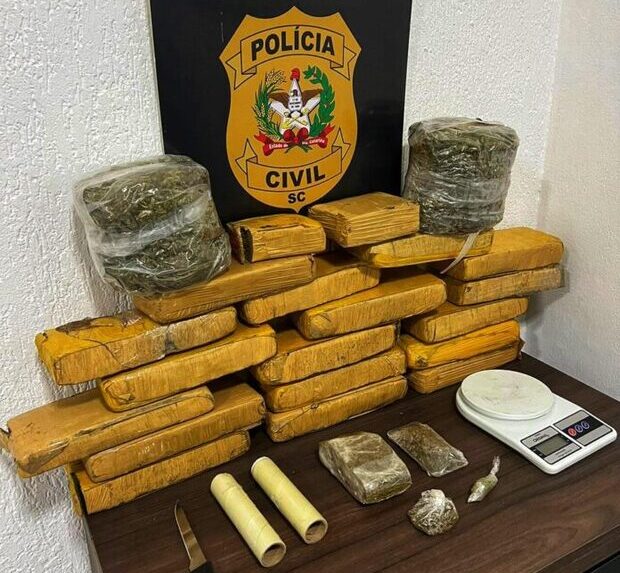 Barra Velha – Homem é preso na Quinta dos Açorianos com 17 quilos de maconha