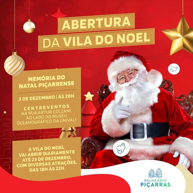 Balneário Piçarras - Vila do Noel será aberta para visitação neste sábado