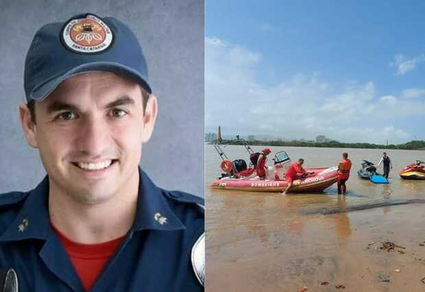 Afogamento – Retomadas as buscas pelo bombeiro militar que desapareceu no rio Itajaí-Açu