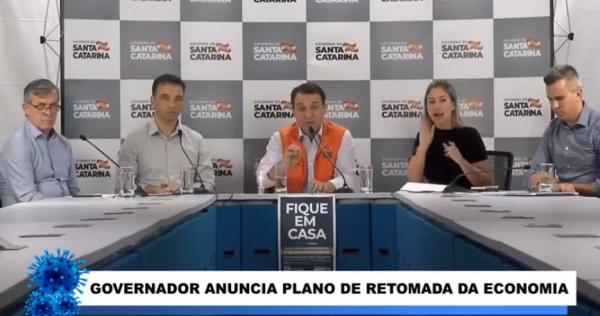 Coronavírus: Governador anuncia plano de retomada da economia a partir da semana que vem em SC