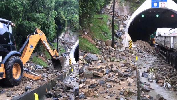 Nas estradas - Chuva deixa cenário de destruição no Morro do Boi nesta segunda-feira