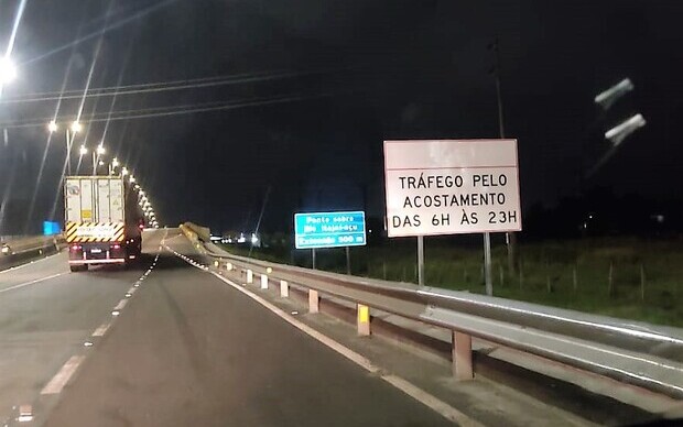 Panorama das estradas – Trecho de acostamento é liberado ao tráfego de veículos na BR-101 em Navegantes