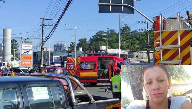 Itajaí - Promotora de vendas de 47 anos foi a vítima de acidente na Osvaldo Reis