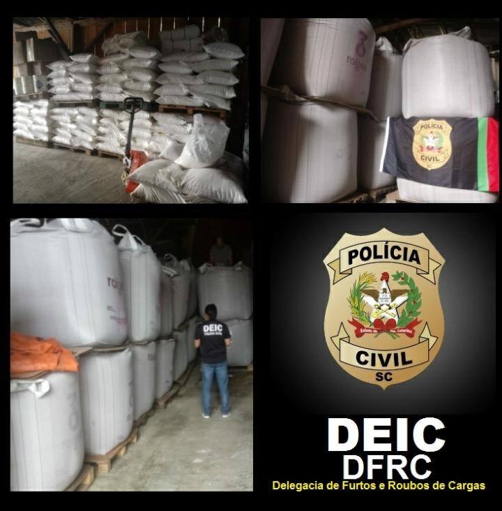 Luiz Alves: Policia Civil prende dois homens com cargas de açúcar e fertilizantes roubadas no Paraná