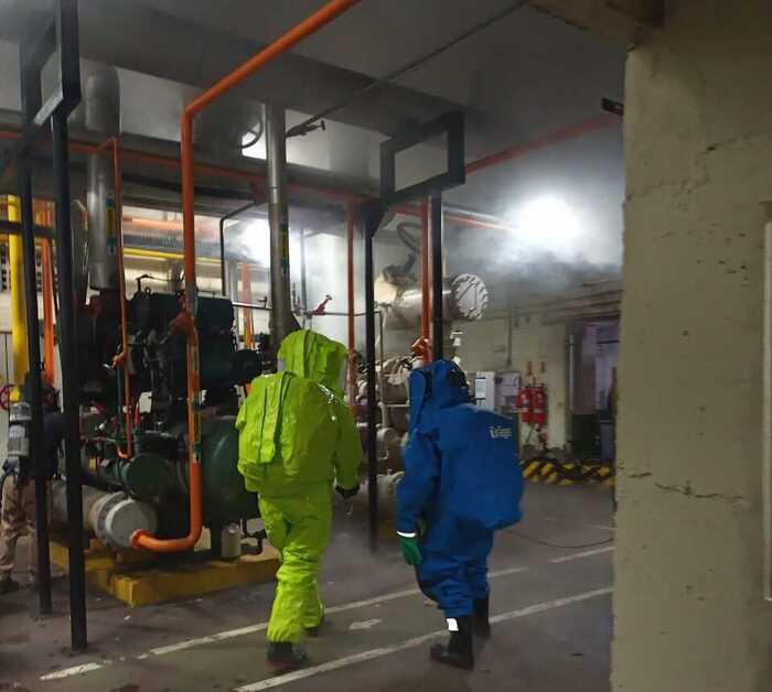 Navegantes – Vazamento de gás amônia na empresa Leardine é controlado pelos bombeiros