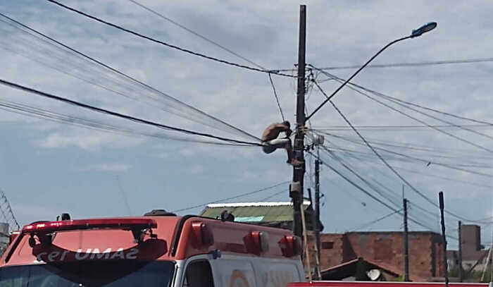 Violência sexual – Tentou estuprar uma menina de 12 anos e foi parar “trepado” no poste da rede elétrica