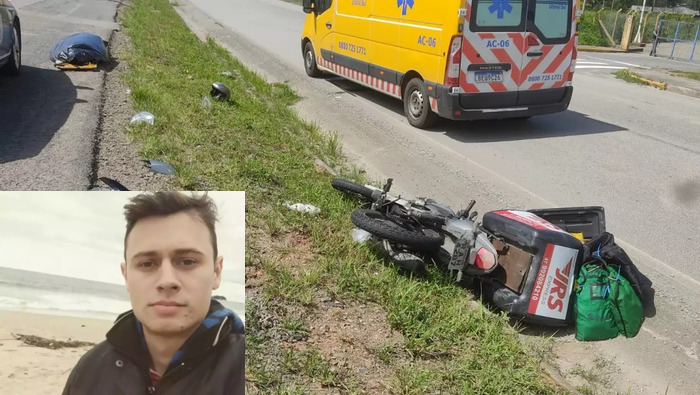 Itajaí - Motoboy morre após grave acidente no quilômetro 112 da BR-101