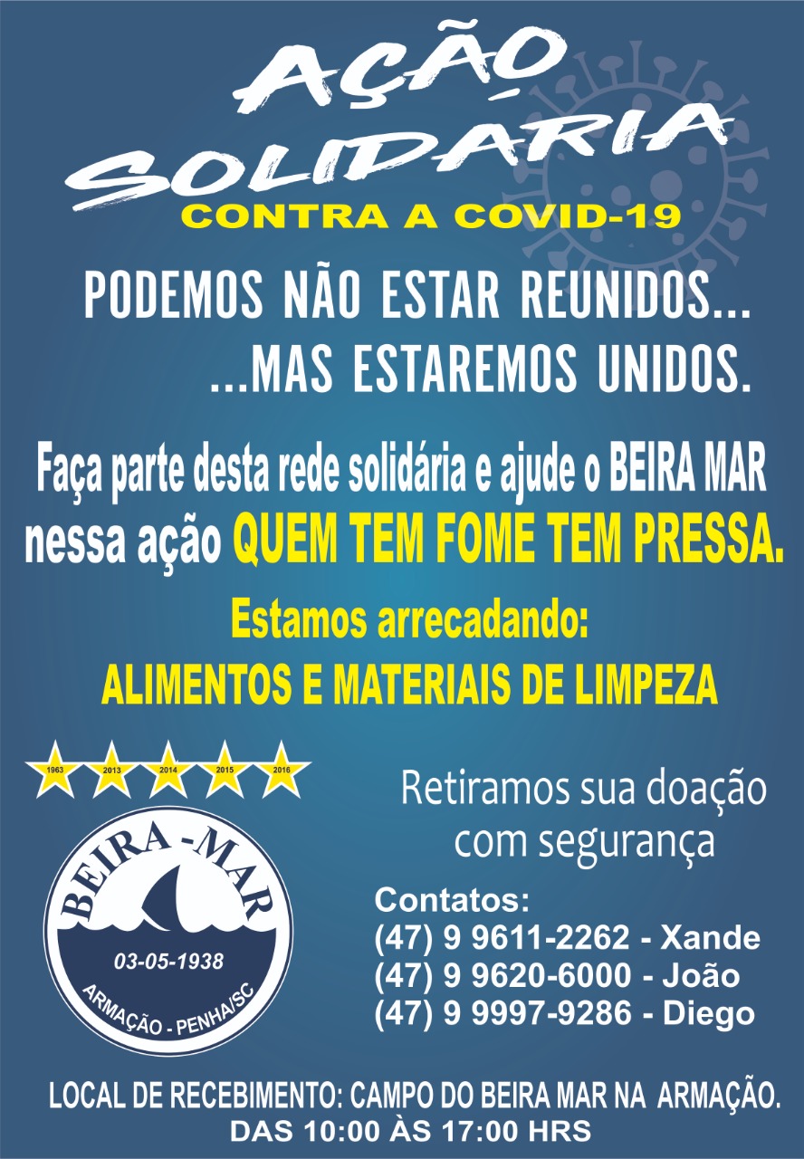 Coronavírus: Beira Mar faz ação solidária de doações de alimentos, materiais de limpeza e de higiene pessoal para famílias necessitadas