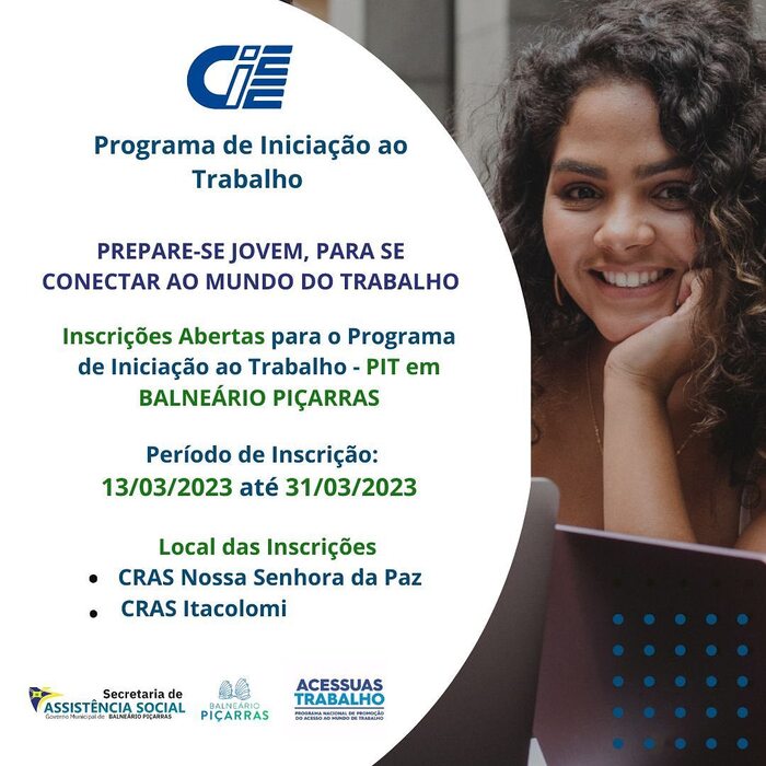 Capacitação - Balneário Piçarras abre 70 vagas para cursos profissionalizantes de jovens 