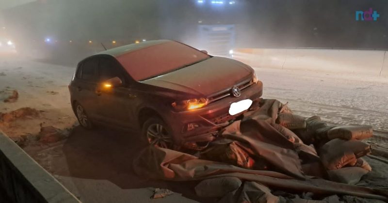 Navegantes – Tombamento de carreta causa enorme congestionamento na BR-101 no sentido Sul