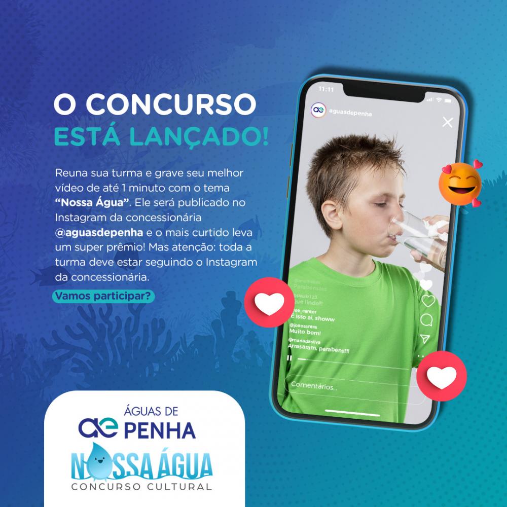 Águas de Penha lança 3ª edição do concurso Nossa Água entre alunos do projeto Saúde Nota 10