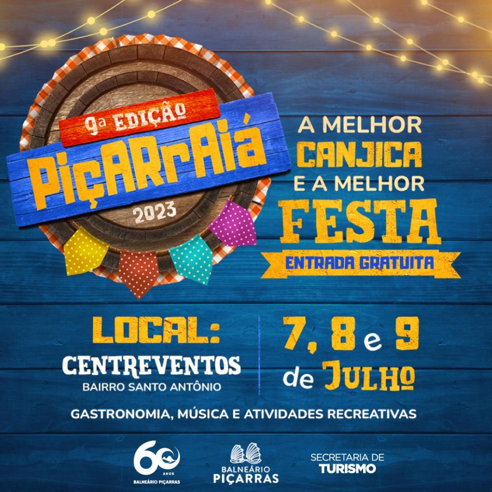 Balneário Piçarras - Turismo divulga programação do Piçarraiá 2023