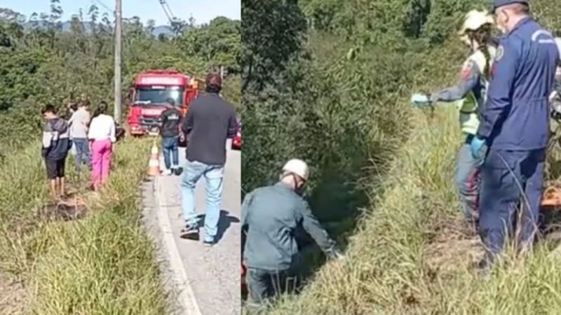 São João Batista – Jovem é encontrado morto após cair com carro de ribanceira