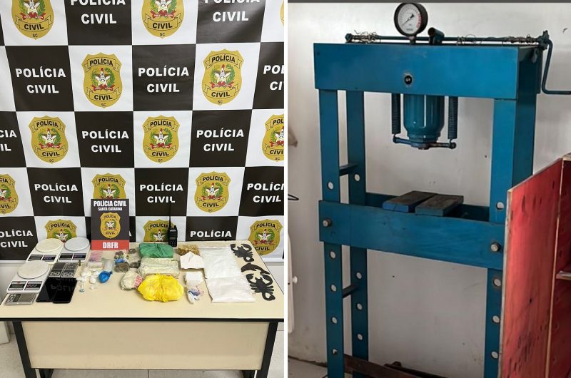 Blumenau - Polícia descobre ‘laboratório’ da droga e trio é preso com mais de 3 kg de cocaína